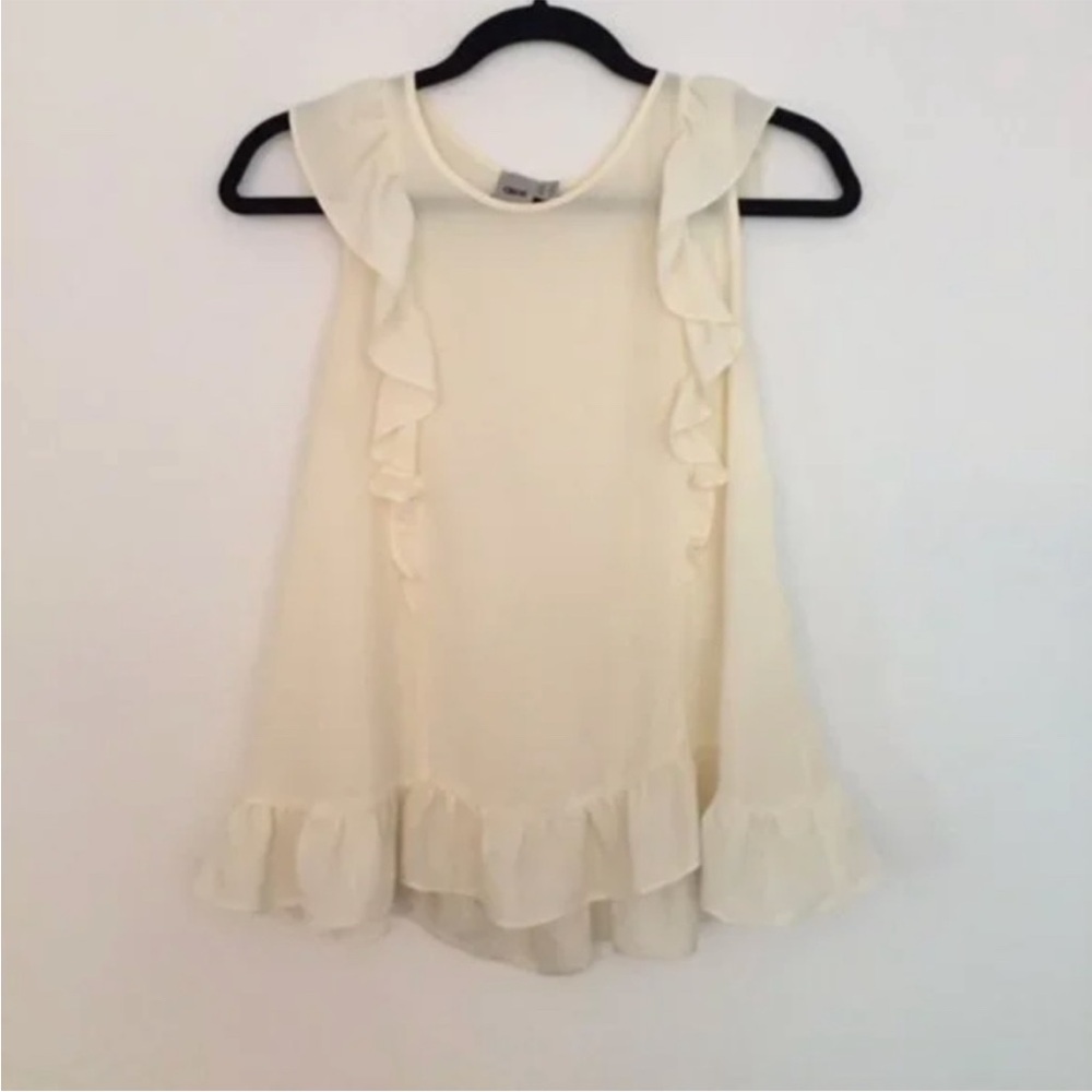 ASOS Cream Ruffle Sleeveless Tank Top Blouse [Size 2]